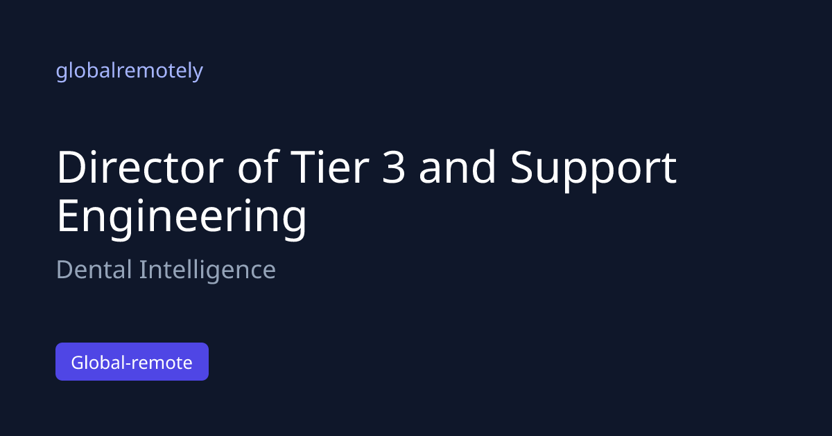 Director of Tier 3 and Support Engineering at Dental Intelligence ...